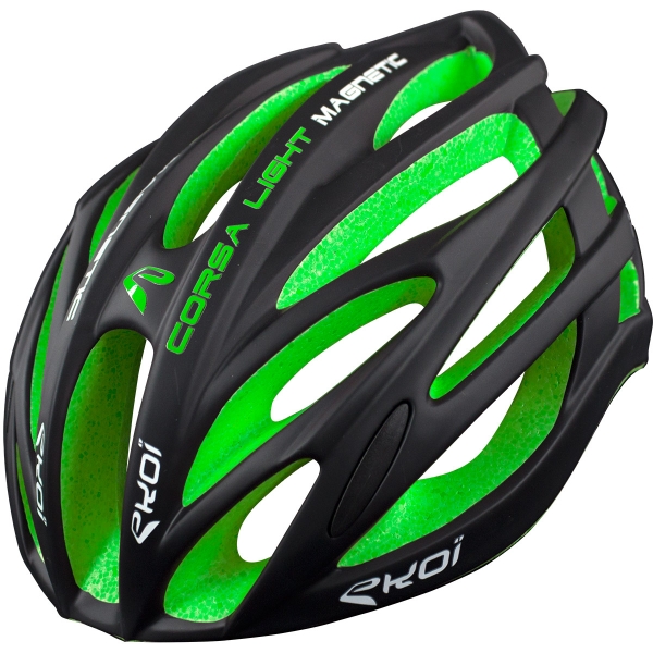 EKOI CORSA LIGHT BLACK & GREEN HELMET EKOI CORSA LIGHT BLACK & GREEN HELMET