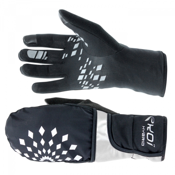 EKOI HYBRID TACTIL Black winter cycling gloves EKOI HYBRID TACTIL Black winter cycling gloves