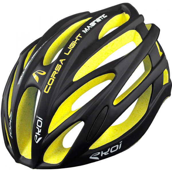 Capacete EKOI CORSA LIGHT Preto Amarelo Capacete EKOI CORSA LIGHT Preto Amarelo