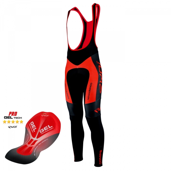 Calças justas EKOI Competition9 Gel Preto Vermelho Calças justas EKOI Competition9 Gel Preto Vermelho