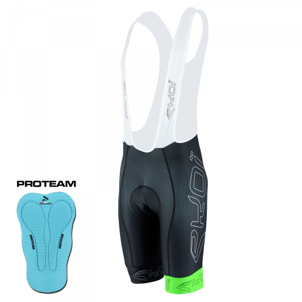 Culotte Bike Corto EKOI CARBONO FIBER negro verde fluo Culotte Bike Corto EKOI CARBONO FIBER negro verde fluo
