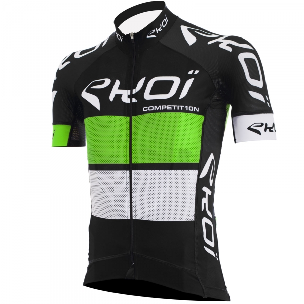EKOI COMP10 black, green & white short sleeve jersey EKOI COMP10 black, green & white short sleeve jersey