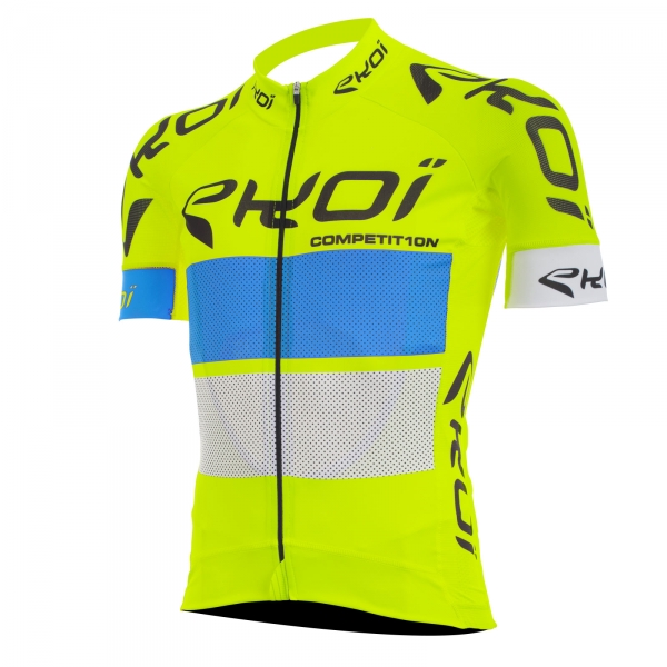 EKOI COMP10 yellow, blue & white short sleeve jersey EKOI COMP10 yellow, blue & white short sleeve jersey