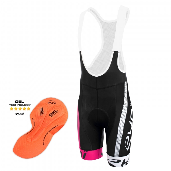 Calções justos EKOI COMP10 GEL BREATH Preto rosa branco Calções justos EKOI COMP10 GEL BREATH Preto rosa branco