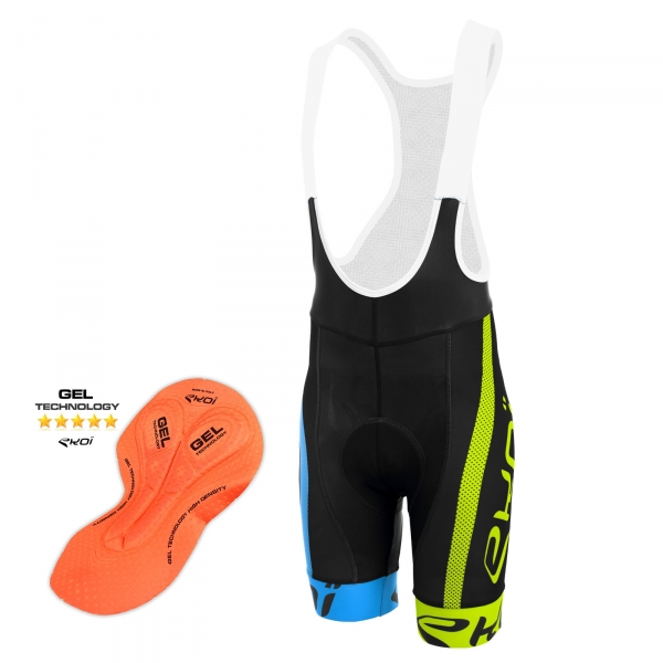 Cuissard EKOI COMP10 GEL BREATH Noir bleu jaune Cuissard EKOI COMP10 GEL BREATH Noir bleu jaune