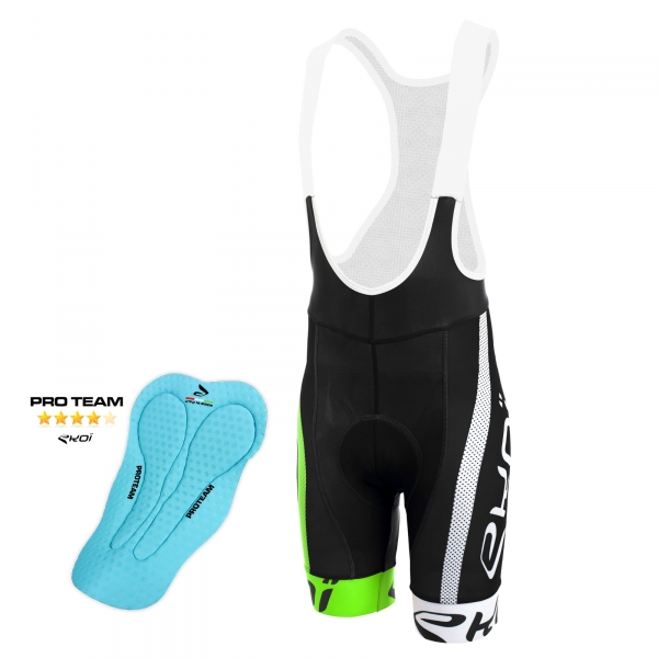 EKOI COMP10 PROTEAM PAD black, green and white bib short EKOI COMP10 PROTEAM PAD black, green and white bib short