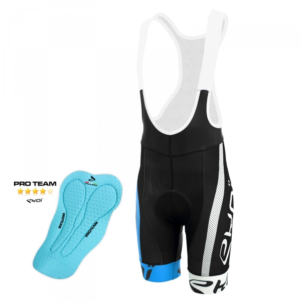 EKOI COMP10 PROTEAM Pad black, blue and white bib short EKOI COMP10 PROTEAM Pad black, blue and white bib short