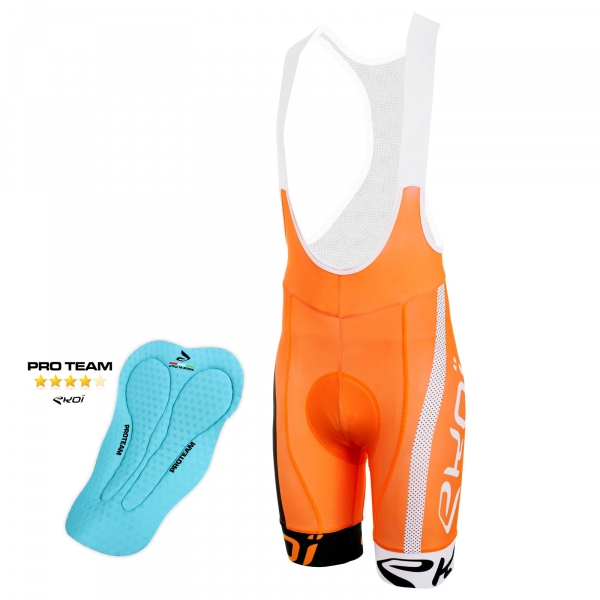 EKOI COMP10 PROTEAM pad orange black and white bib short EKOI COMP10 PROTEAM pad orange black and white bib short