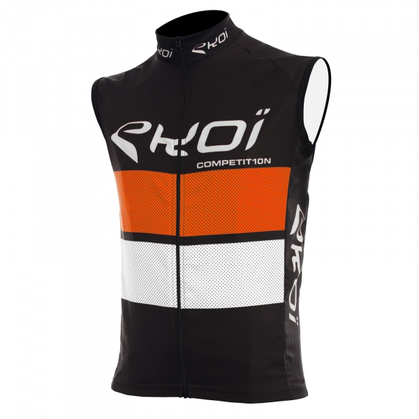 Gilet coupe vent EKOI COMP10 Noir orange blanc Gilet coupe vent EKOI COMP10 Noir orange blanc