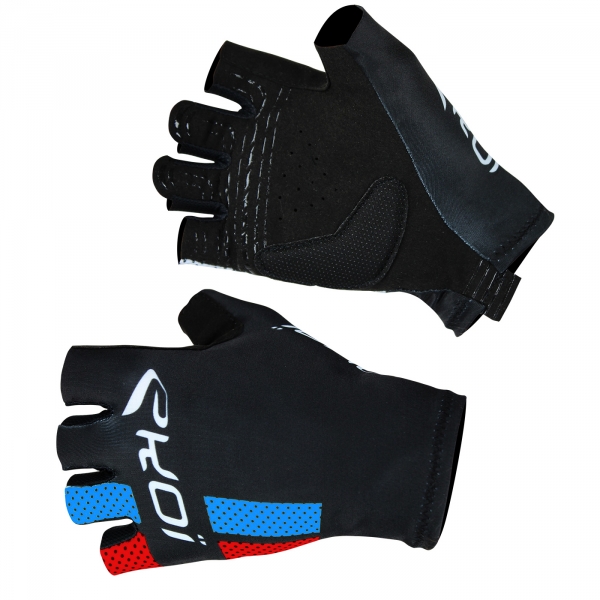 EKOI COMP10 black blue & red short-fingered cycling gloves EKOI COMP10 black blue & red short-fingered cycling gloves