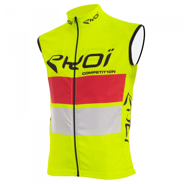 Camisola corta-vento EKOI COMP10 Amarelo vermelho branco Camisola corta-vento EKOI COMP10 Amarelo vermelho branco