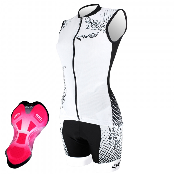 EKOI JUST FOR HER 2017 white gel pad shorts & white sleeveless jersey bundle EKOI JUST FOR HER 2017 white gel pad shorts & white sleeveless jersey bundle