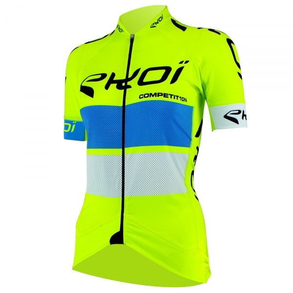 EKOI Ladies COMP10 Yellow, Blue & White short sleeve Jersey EKOI Ladies COMP10 Yellow, Blue & White short sleeve Jersey