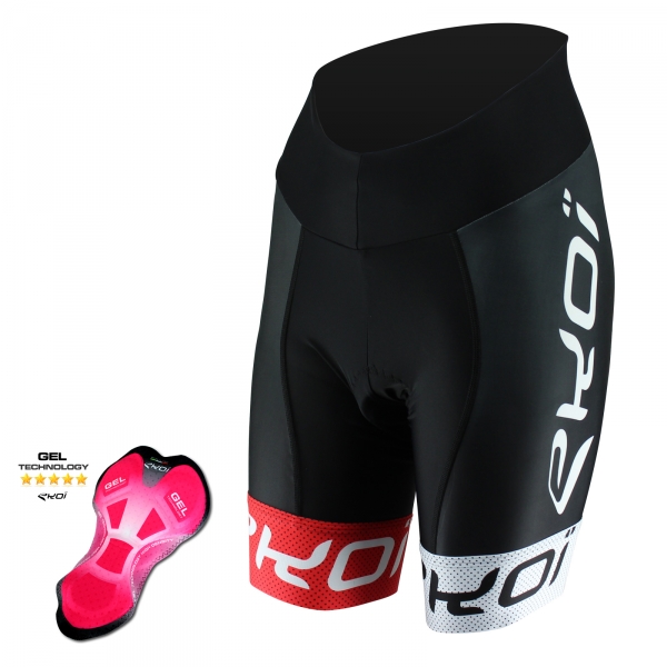 EKOI Ladies COMP10 Black, Red & White Gel bibshort EKOI Ladies COMP10 Black, Red & White Gel bibshort