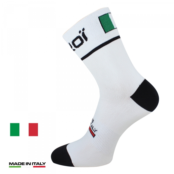 Chaussettes vélo été EKOI NATION Blanc Italie Chaussettes vélo été EKOI NATION Blanc Italie
