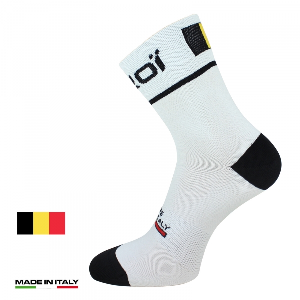 Meias de ciclismo de verão EKOI NATION Branco Bélgica Meias de ciclismo de verão EKOI NATION Branco Bélgica