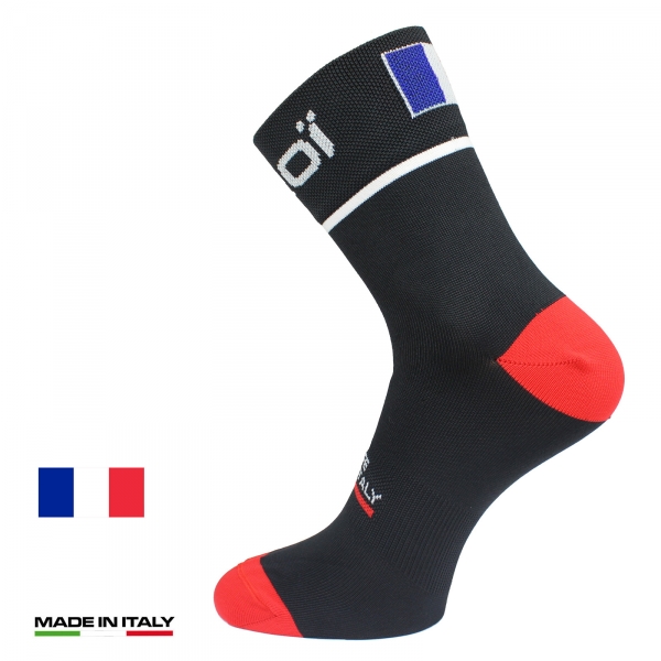 Chaussettes vélo été EKOI NATION Noir France Chaussettes vélo été EKOI NATION Noir France