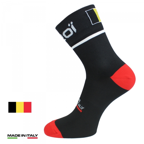 Chaussettes vélo été EKOI NATION Noir Belgique Chaussettes vélo été EKOI NATION Noir Belgique