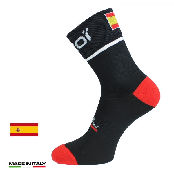 Cykelstrømper til sommerbrug EKOI NATION Spanien sort Cykelstrømper til sommerbrug EKOI NATION Spanien sort