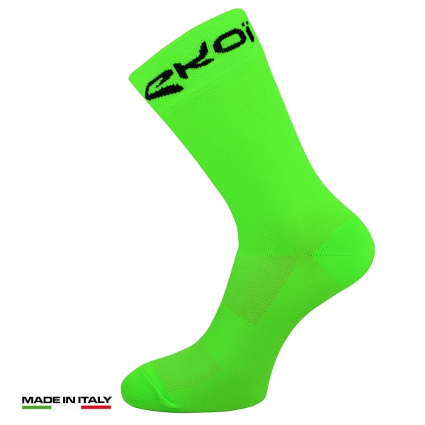 Calcetines bici verano EKOI Sunlight Fluo Verde Calcetines bici verano EKOI Sunlight Fluo Verde