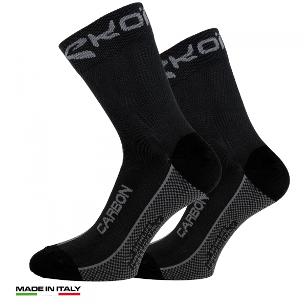 Set 2 párů černých cyklistických ponožek EKOI SKINLIFE CARBON Set 2 párů černých cyklistických ponožek EKOI SKINLIFE CARBON