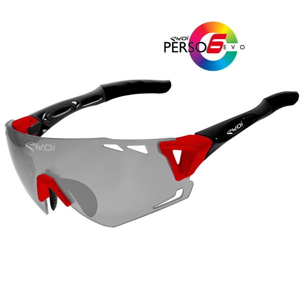Okulary Persoevo6 EKOI LTD czerwono-czarny mat kat. 1-2 Okulary Persoevo6 EKOI LTD czerwono-czarny mat kat. 1-2