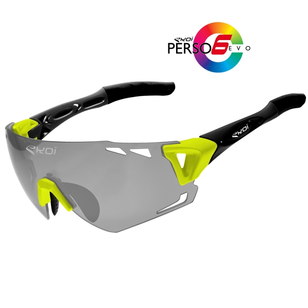 EKOI PERSOEVO6 limited edition Yellow / Matt black sunglasses Cat1-2 photochromic lens EKOI PERSOEVO6 limited edition Yellow / Matt black sunglasses Cat1-2 photochromic lens