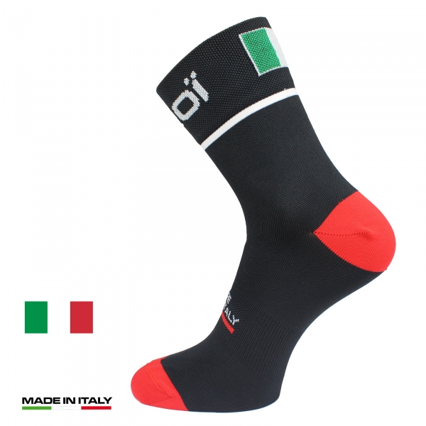 Chaussettes vélo été EKOI NATION Noir Italie Chaussettes vélo été EKOI NATION Noir Italie