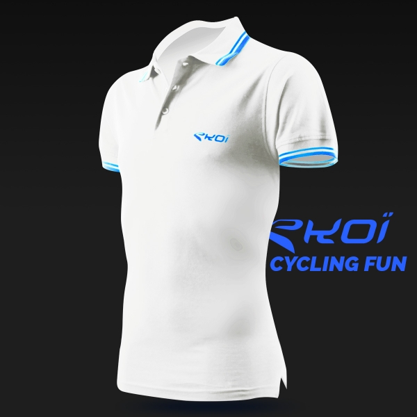 Polo men EKOI Cycling Fun Blanc Polo men EKOI Cycling Fun Blanc