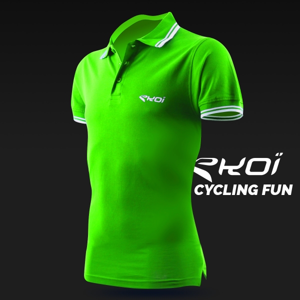 Polo men EKOI Cycling Fun Vert Polo men EKOI Cycling Fun Vert