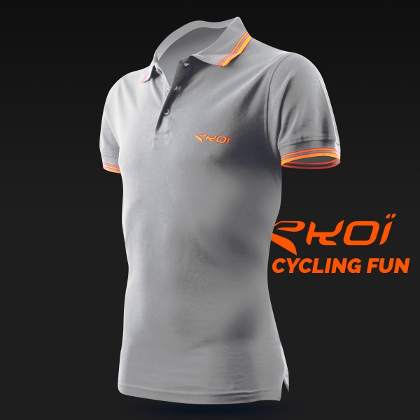 Polo men EKOI Cycling Fun Gris Polo men EKOI Cycling Fun Gris