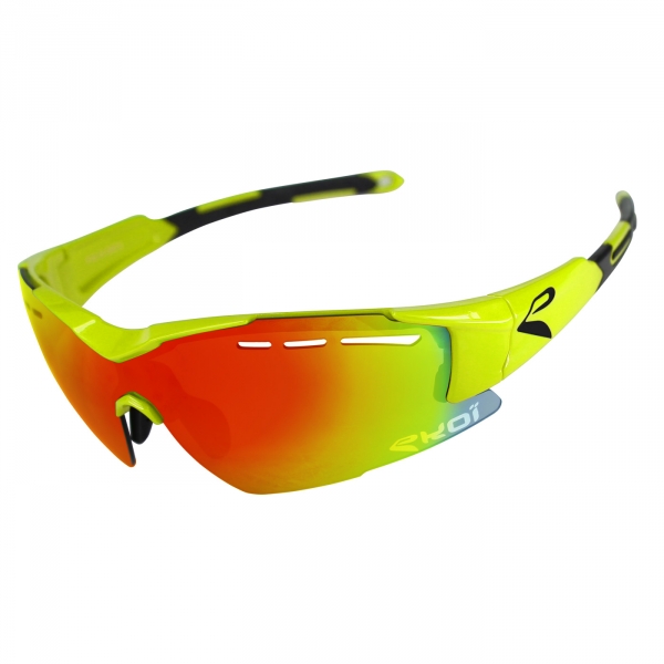 Lunettes EKOI F15 Jaune fluo Revo rouge Lunettes EKOI F15 Jaune fluo Revo rouge