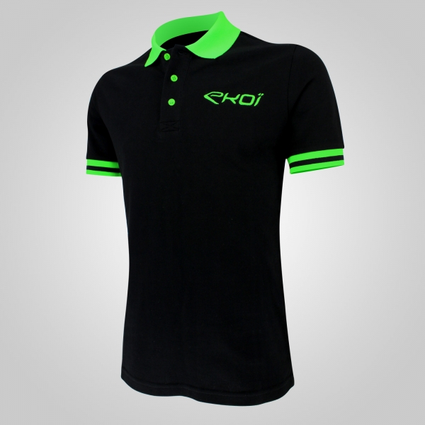 Polo Club EKOI Noir Vert fluo Polo Club EKOI Noir Vert fluo