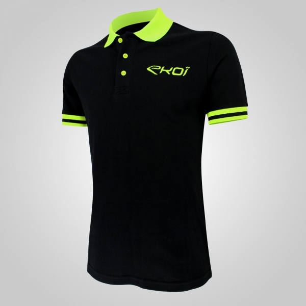 Polo Club EKOI Noir Jaune fluo Polo Club EKOI Noir Jaune fluo