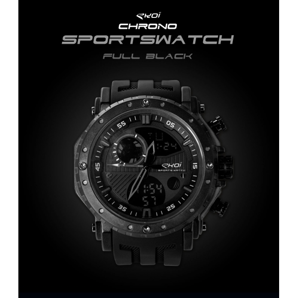 Montre EKOI Sportswatch Full Black Montre EKOI Sportswatch Full Black